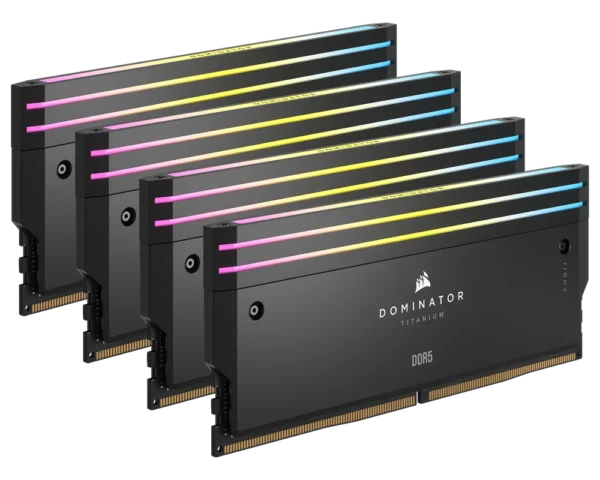 DOMINATOR® TITANIUM RGB 96GB (2x48GB) DDR5 DRAM 6400MT/s CL32 Intel XMP Memory Kit — Black - Image 2