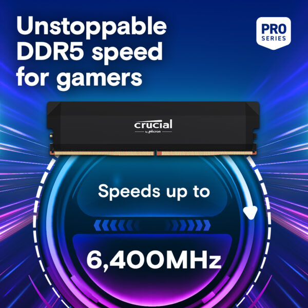 Crucial Pro DDR5-6000 32GB Kit (16GBx2) UDIMM: OC Gaming Memory Black - Image 5