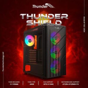 Home 19 Thunder Shield ATX With 3 ARGB Fan Casig Black