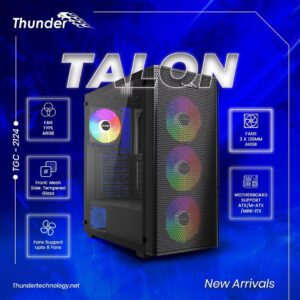 Thunder Talon ATX With 3 ARGB Fan Casig Black
