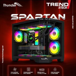 Thunder Spartan PC Case with 4x ARGB Infinity Mirror Fans(Black)