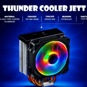 Thunder JETT 4-Heatpipe CPU Cooler with 120mm ARGB Fan With Top Temperature Display New